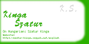 kinga szatur business card